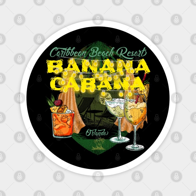 Banana Cabana Caribbean Beach Resort Orlando Pool Bar Magnet by Joaddo